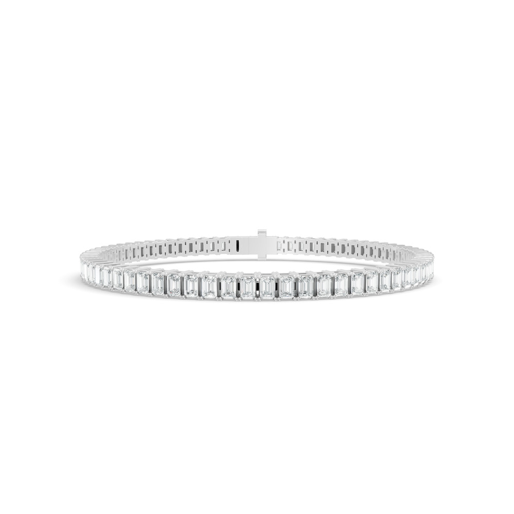 6.11 ctw Diamond Emerald Cut 14K White Gold Tennis Bracelet